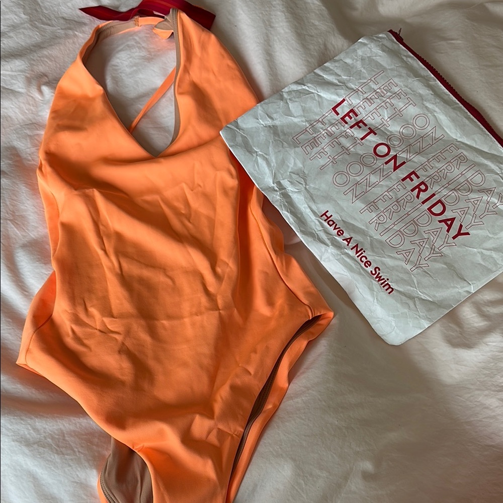 Left On Friday Orange NWT one-Piece (The Weekender suit)